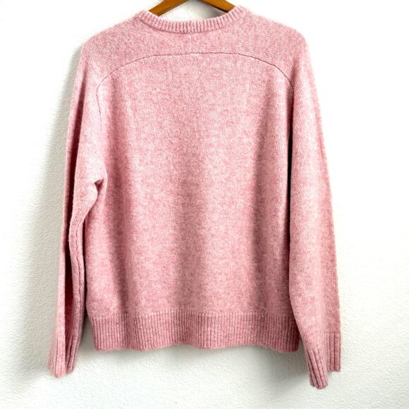 NWT J.Crew Women’s Relaxed Crewneck Sweater Light Pink Wool/Alpaca Blend Large - Picture 2 of 7